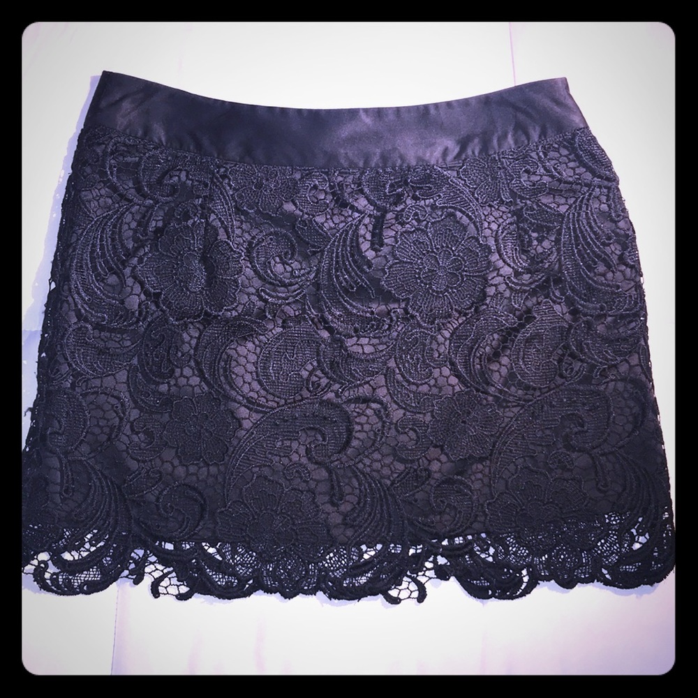 Black Lace Mini Skirt